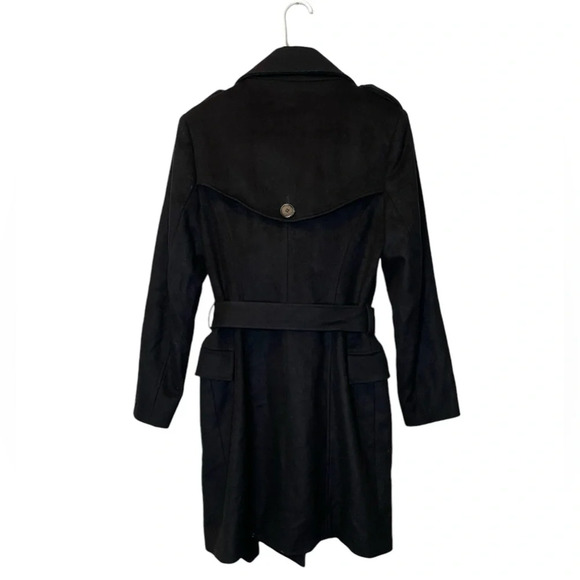 Barbour Madge Black Coat Wool and Cashmere Blend Size 4 Jacket With Belt - Picture 2 of 11